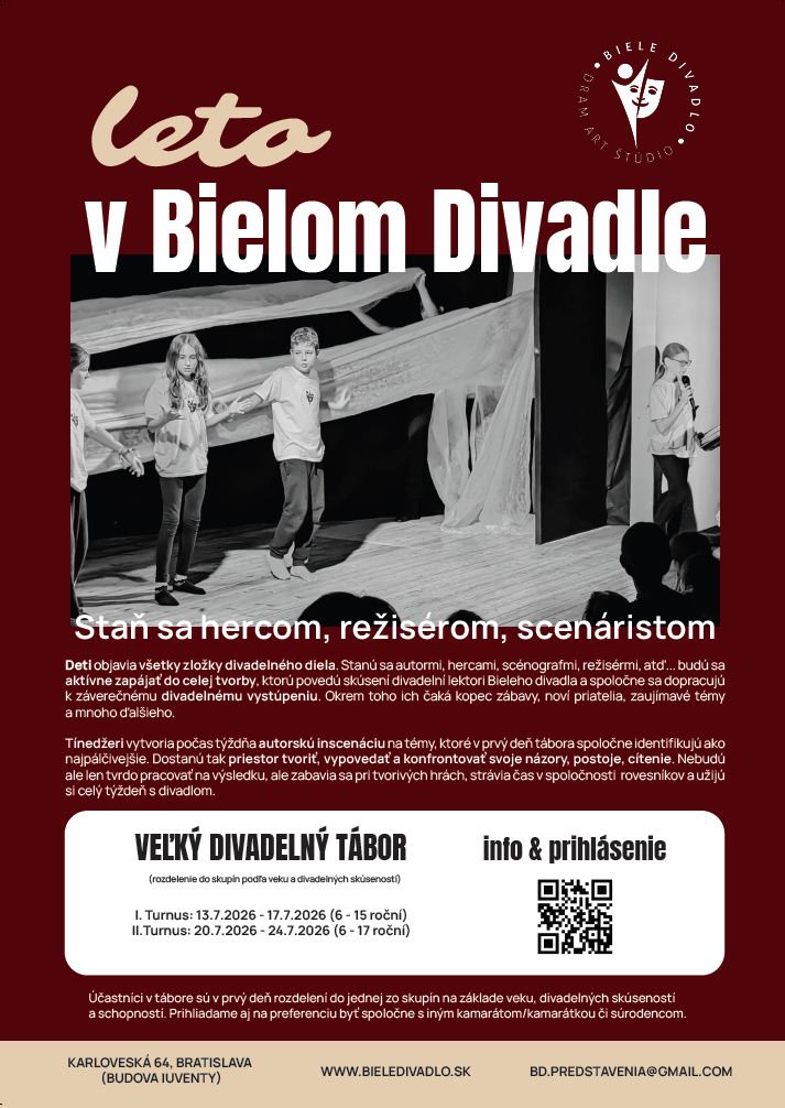 Leto 2026 v Bielom divadle – pre deti, tínedžerov, aj dospelých